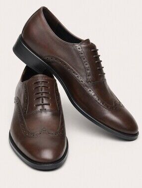 Peyman Umay Men’s Brown Leather Oxford Dress Shoes EU 43